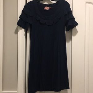 Juicy Couture navy modal dress w/ chiffon detail